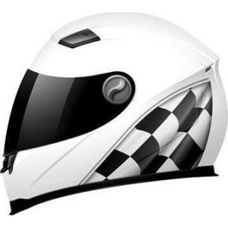 ΚΡΑΝΟΣ FULL FACE CORSA CN105 ΣΗΜΑΙΑ ΑΣΠΡΟ ΜΑΥΡΟ