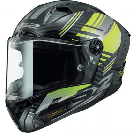 ΚΡΑΝΟΣ FULL FACE LS2 FF805 THUNDER CARBON VOLT GL BLACK H‑V YELLOW