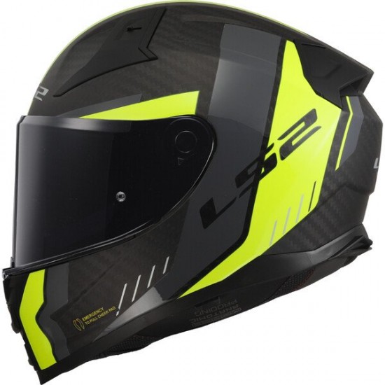 ΚΡΑΝΟΣ FULL FACE LS2 FF811 VECTOR II CARBON GRID MATT H‑V YELLOW