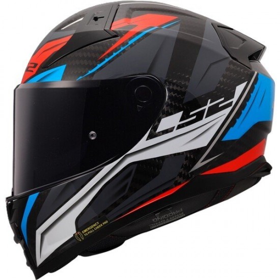 ΚΡΑΝΟΣ FULL FACE LS2 FF811 VECTOR II CARBON SAVAGE WHITE BLUE RED