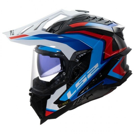 ΚΡΑΝΟΣ ADVENTURE LS2 MX701 EXPLORER CARBON FRONTIER II WHITE BLUE