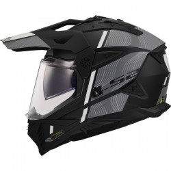 ΚΡΑΝΟΣ ADVENTURE LS2 MX702 PIONEER II HILL MATT BLACK WHITE