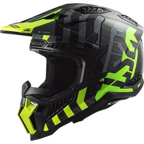ΚΡΑΝΟΣ OFF ROAD LS2 MX703 X‑FORCE CARBON BARRIER H‑V YELLOW GREEN