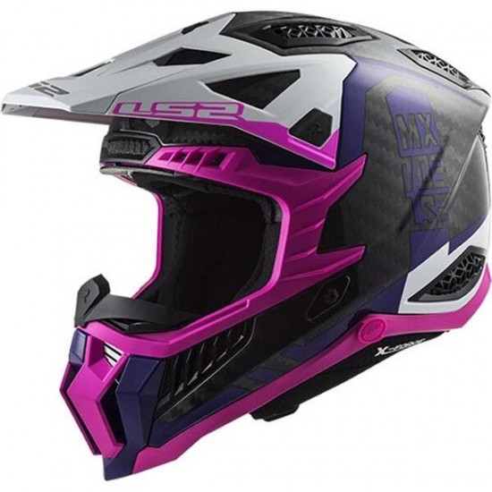 ΚΡΑΝΟΣ OFF ROAD LS2 MX703 X‑FORCE CARBON VICTORY FLUO PINK VIOLET