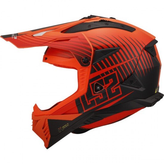 ΚΡΑΝΟΣ OFF ROAD LS2 MX708 FAST II DUCK M H‑V ORANGE RED