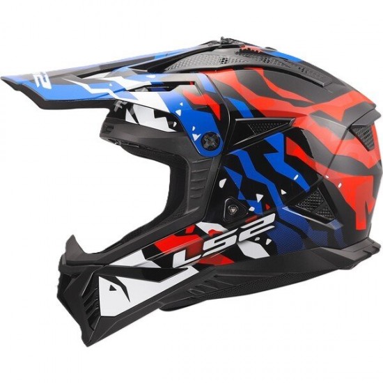 ΚΡΑΝΟΣ OFF ROAD LS2 MX708 FAST II GROTESK WHITE BLUE RED