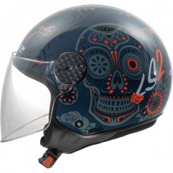 ΚΡΑΝΟΣ JET LS2 OF558 SPHERE LUX II MAXCA COBALT ORANGE