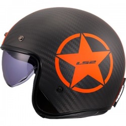 ΚΡΑΝΟΣ JET LS2 OF601 BOB II CARBON STAR ORANGE